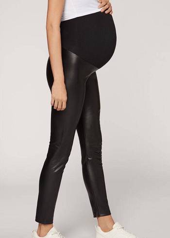 Leggins Calzedonia Maternity Coated Thermal Mujer Negras | CL2746IS