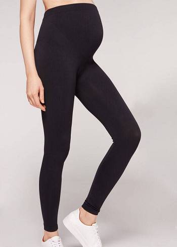 Leggins Calzedonia Opaque Maternity Footless Tights Mujer Negras | CL2668GL