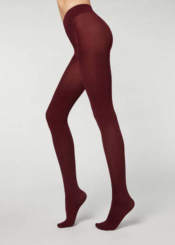 Mallas Calzedonia 100 Denier Total Comodidad Soft Touch Opaque Mujer Rojas | CL1010NB