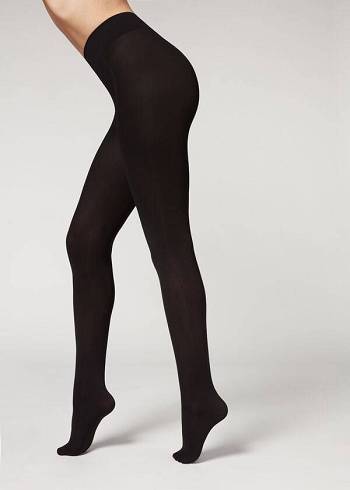 Mallas Calzedonia 100 Denier Total Comodidad Soft Touch Opaque Mujer Negras | CL1012QZ