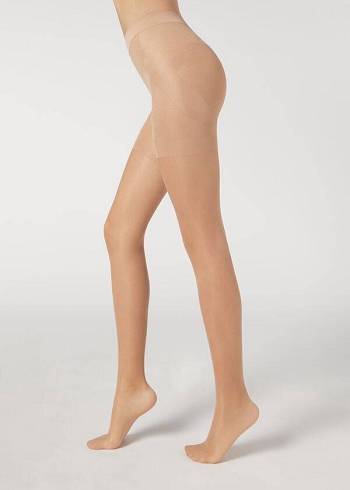 Mallas Calzedonia 15 Denier Total Shaper Sheer Mujer Beige | CL1137CE