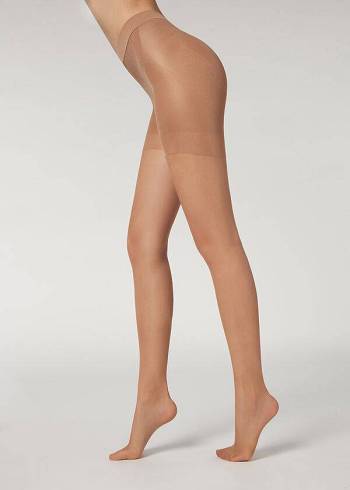 Mallas Calzedonia 15 Denier Total Shaper Sheer Mujer Marrones | CL1138VD
