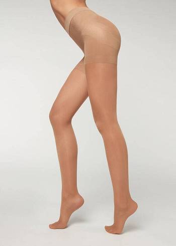 Mallas Calzedonia 30 Denier Total Shaper Sheer Mujer Marrones | CL1193MA