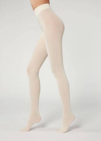 Mallas Calzedonia 50 Denier Total Comodidad Soft Touch Patterned Mujer Blancas | CL1072OR