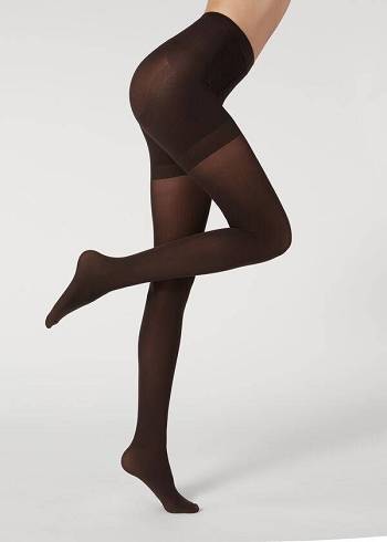 Mallas Calzedonia 50 Denier Total Shaper Opaque Mujer Cafe | CL1037MA