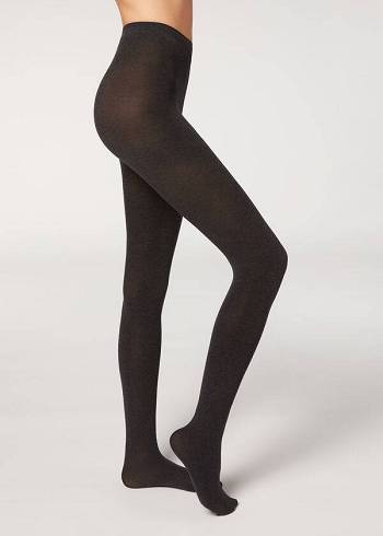 Mallas Calzedonia Opaque 150 Denier in Eco Algodon Mujer Gris | CL1055KI