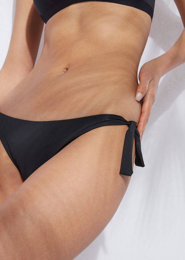 Abajo De Bikini Calzedonia Bow Brazilian Indonesia Eco Mujer Negras | CL1298QZ