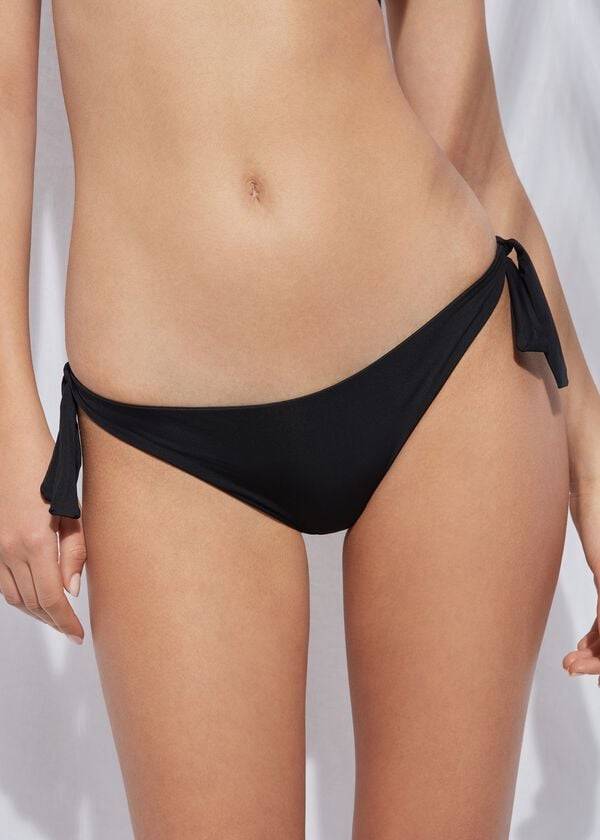 Abajo De Bikini Calzedonia Bow Brazilian Indonesia Eco Mujer Negras | CL1298QZ