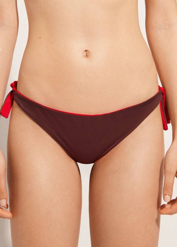 Abajo De Bikini Calzedonia Bow Brazilian Indonesia Eco Mujer Rojas | CL1303YU