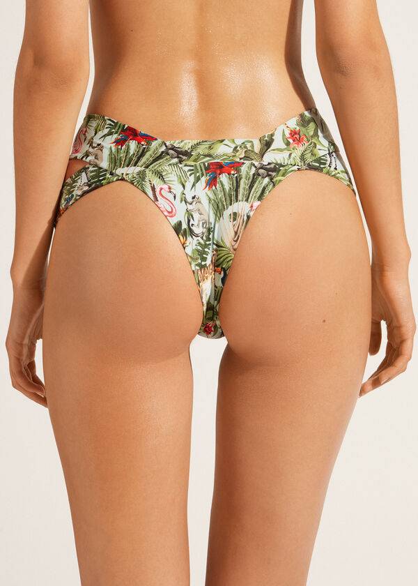 Abajo De Bikini Calzedonia Brazilian Bandeau Nairobi Eco Mujer Verde | CL1305IS