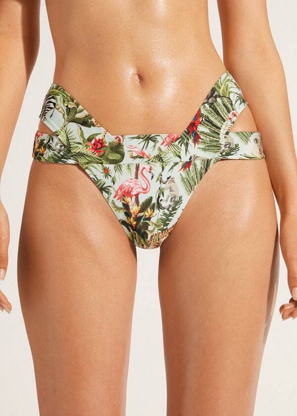 Abajo De Bikini Calzedonia Brazilian Bandeau Nairobi Eco Mujer Verde | CL1305IS