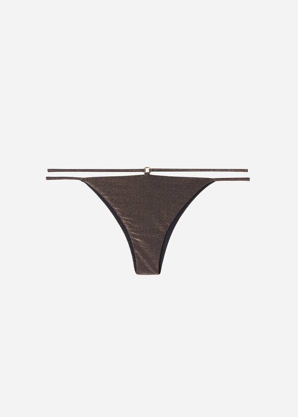 Abajo De Bikini Calzedonia Brazilian Side String Hollywood Mujer Negras | CL1320VD