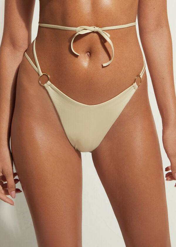Abajo De Bikini Calzedonia Brazilian String Abu Dhabi Mujer Doradas | CL1326EX