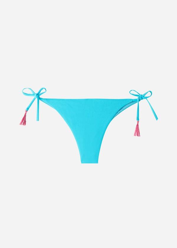 Abajo De Bikini Calzedonia Brazilian String Capri Mujer Turquesa | CL1329YU