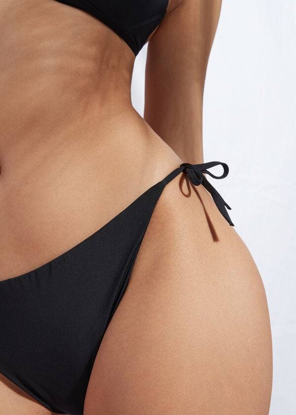 Abajo De Bikini Calzedonia Brazilian String Indonesia Eco Mujer Negras | CL1336DN
