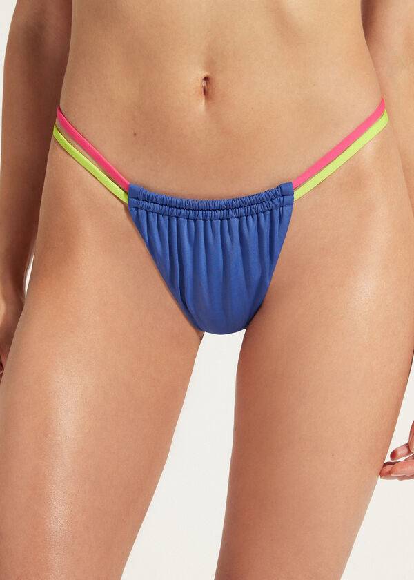 Abajo De Bikini Calzedonia Brazilian String Tokyo Eco Mujer Azules | CL1343ZG