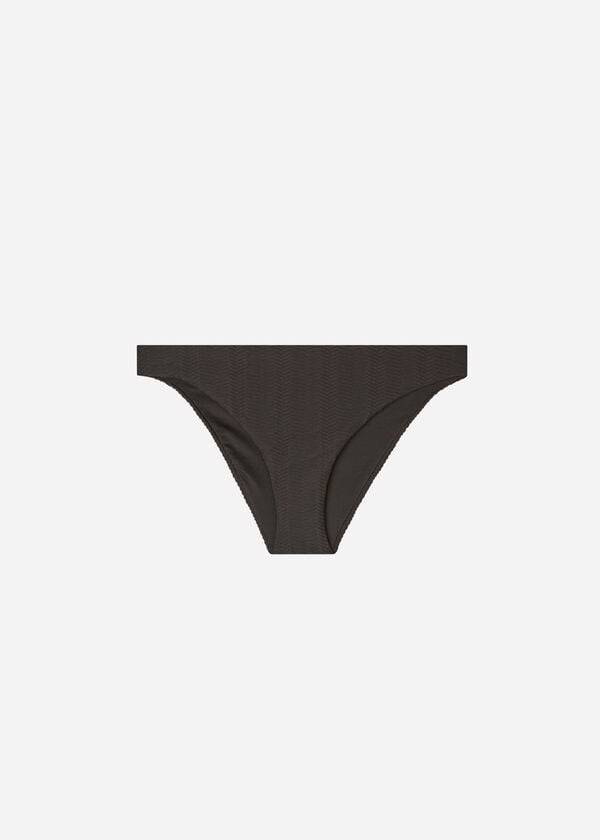 Abajo De Bikini Calzedonia Chevron Casablanca Mujer Negras | CL1348NB