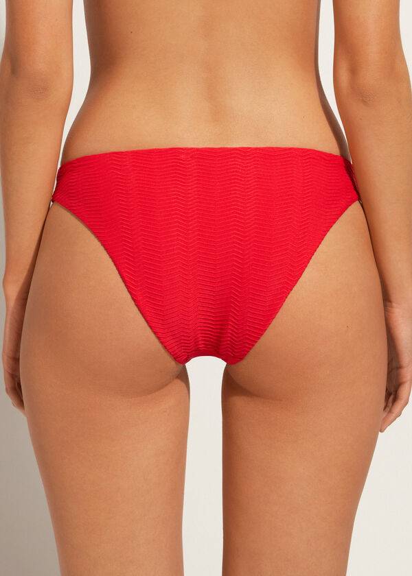 Abajo De Bikini Calzedonia Chevron Casablanca Mujer Rojas | CL1349MA