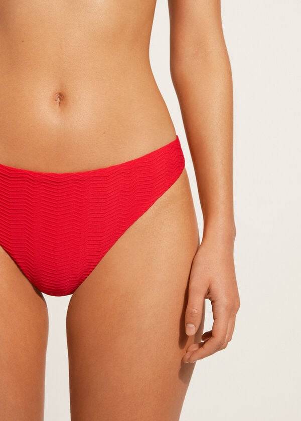 Abajo De Bikini Calzedonia Chevron Casablanca Mujer Rojas | CL1349MA