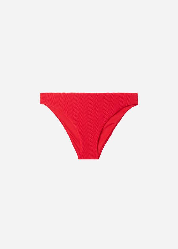 Abajo De Bikini Calzedonia Chevron Casablanca Mujer Rojas | CL1349MA