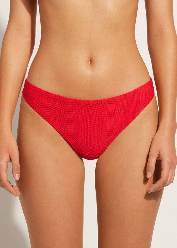 Abajo De Bikini Calzedonia Chevron Casablanca Mujer Rojas | CL1349MA