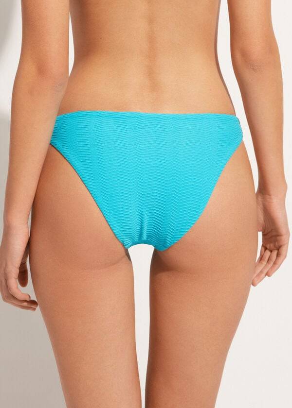 Abajo De Bikini Calzedonia Chevron Casablanca Mujer Turquesa Verde | CL1351WY