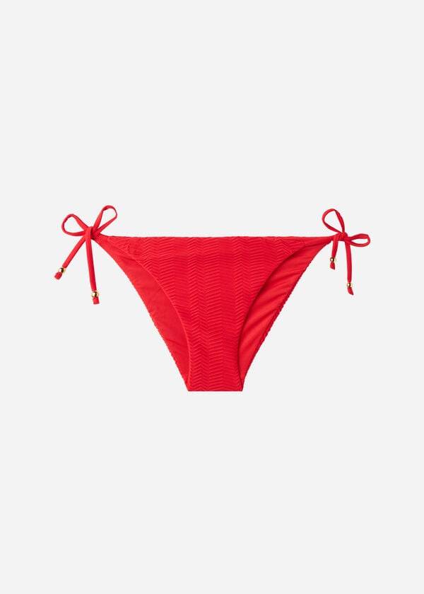 Abajo De Bikini Calzedonia Chevron String Casablanca Mujer Rojas | CL1357IS