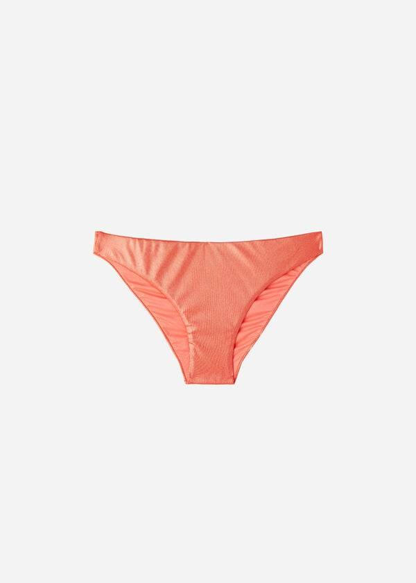 Abajo De Bikini Calzedonia Coated-Effect Antigua Mujer Coral Naranjas | CL1362DN