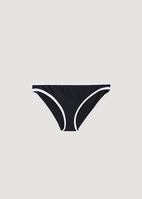 Abajo De Bikini Calzedonia Coimbra Mujer Negras Blancas | CL1369ZG