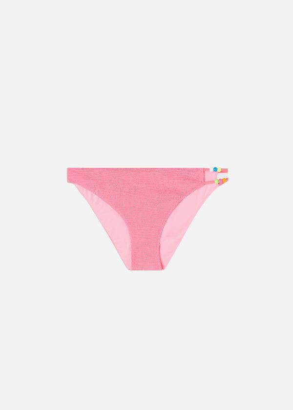 Abajo De Bikini Calzedonia Crinkled San Diego Mujer Rosas | CL1374NB