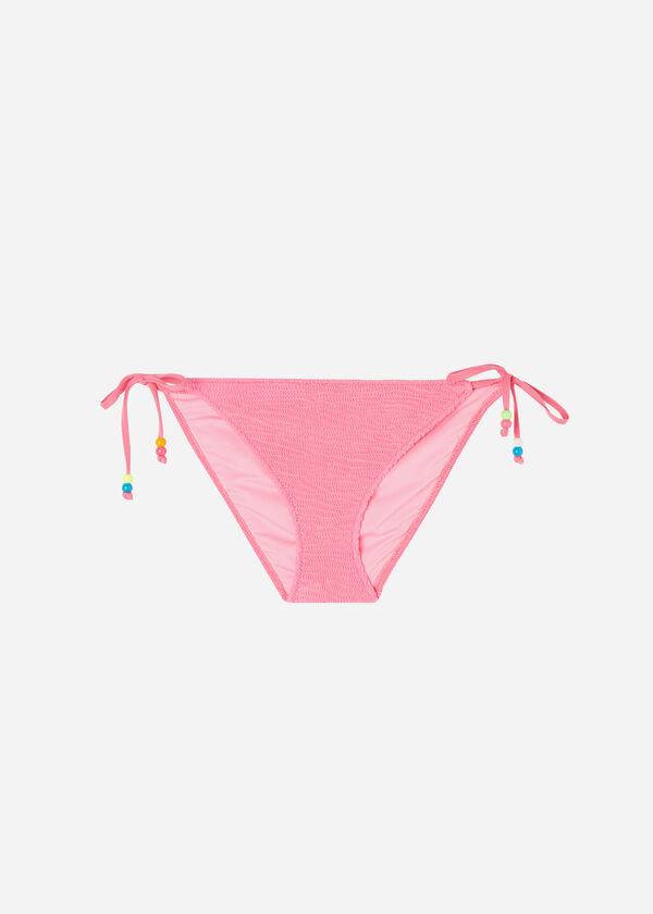 Abajo De Bikini Calzedonia Crinkled String San Diego Mujer Rosas | CL1376QZ