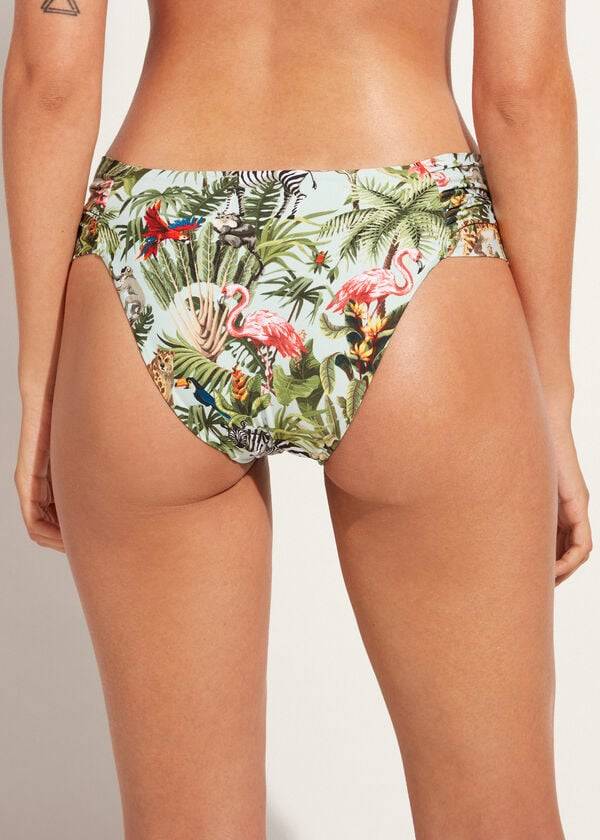 Abajo De Bikini Calzedonia Draped Nairobi Eco Mujer Verde | CL1378EX