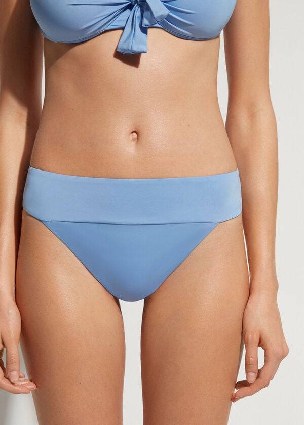 Abajo De Bikini Calzedonia High Cintura Brazilian Indonesia Eco Mujer Azules | CL1418JJ