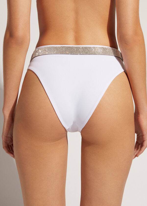 Abajo De Bikini Calzedonia High Cintura Dubai Mujer Blancas | CL1423CE