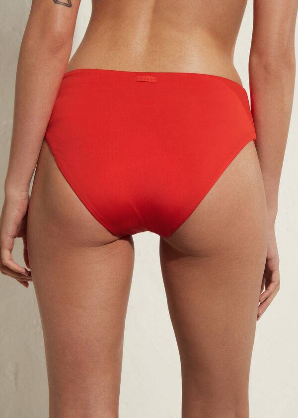 Abajo De Bikini Calzedonia High Cintura Indonesia Eco Mujer Rojas | CL1425BC