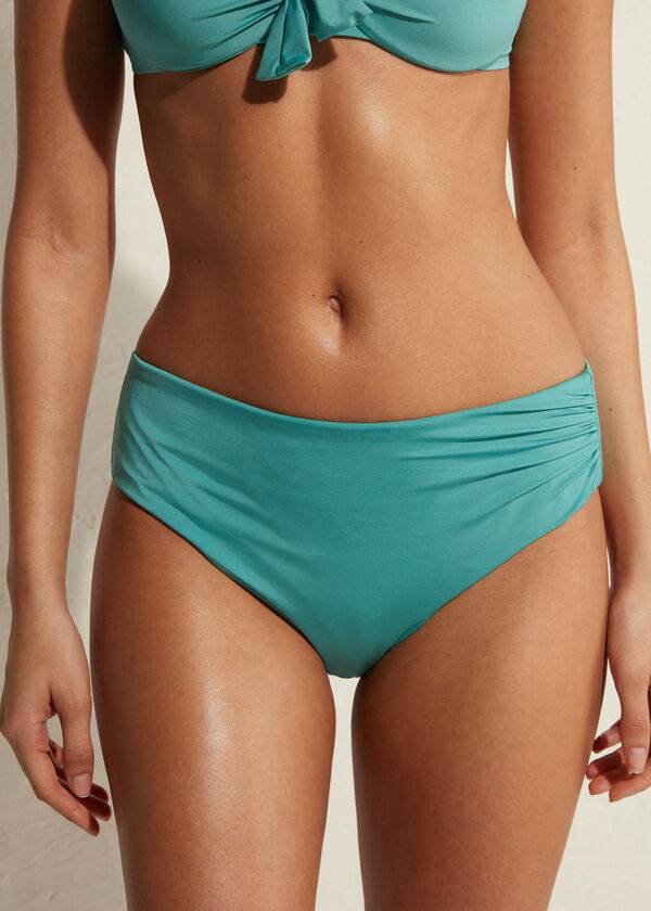 Abajo De Bikini Calzedonia High Cintura Indonesia Eco Mujer Turquesa | CL1426NB