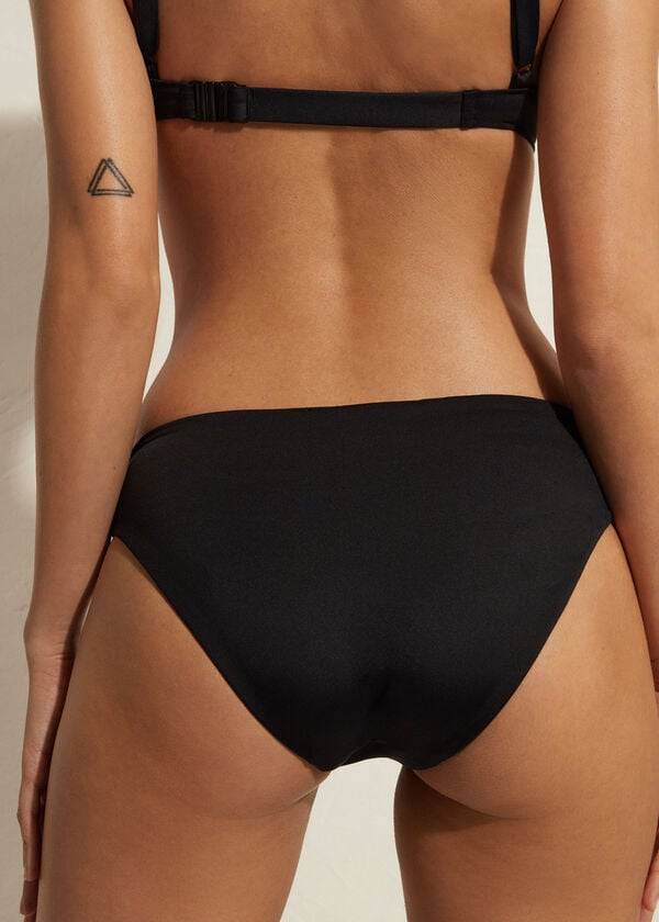 Abajo De Bikini Calzedonia High Cintura Indonesia Eco Mujer Negras | CL1429WY