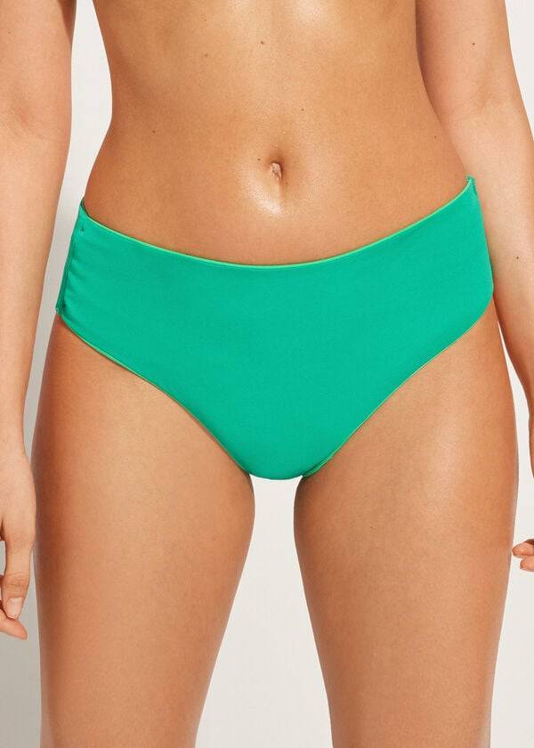 Abajo De Bikini Calzedonia High Cintura Indonesia Eco Mujer Verde | CL1430EX