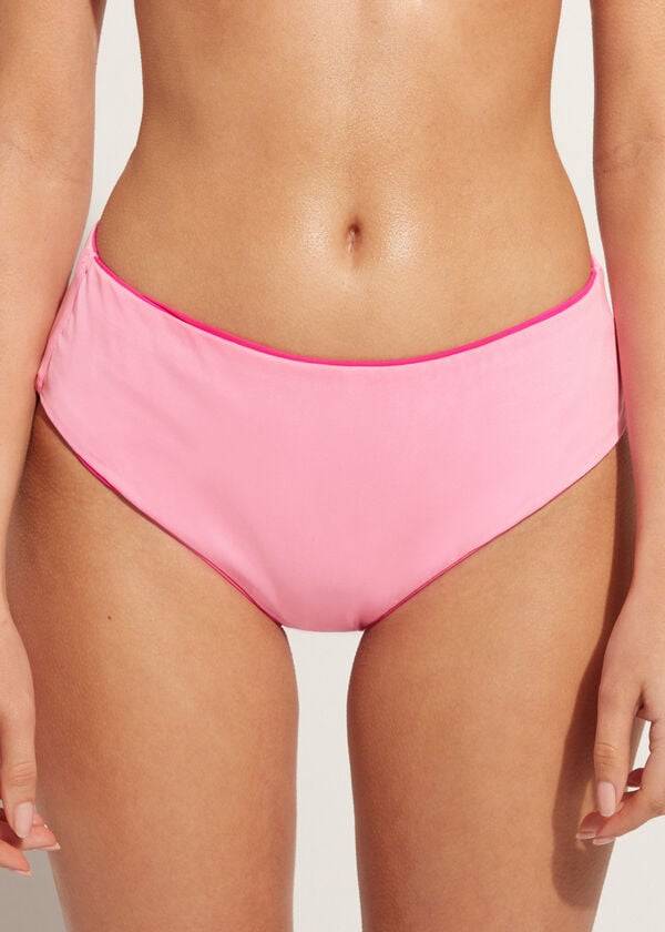 Abajo De Bikini Calzedonia High Cintura Indonesia Eco Mujer Rosas | CL1431RW