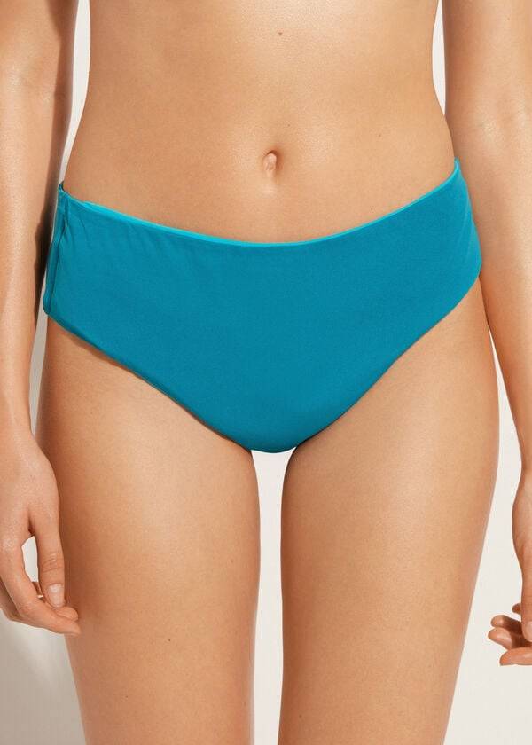 Abajo De Bikini Calzedonia High Cintura Indonesia Eco Mujer Turquesa Verde | CL1433YU