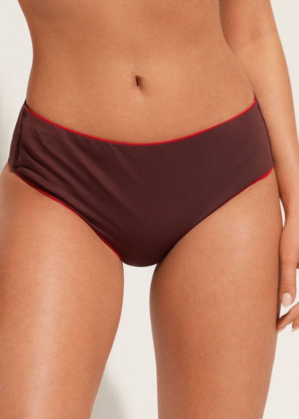 Abajo De Bikini Calzedonia High Cintura Indonesia Eco Mujer Burdeos | CL1434UT