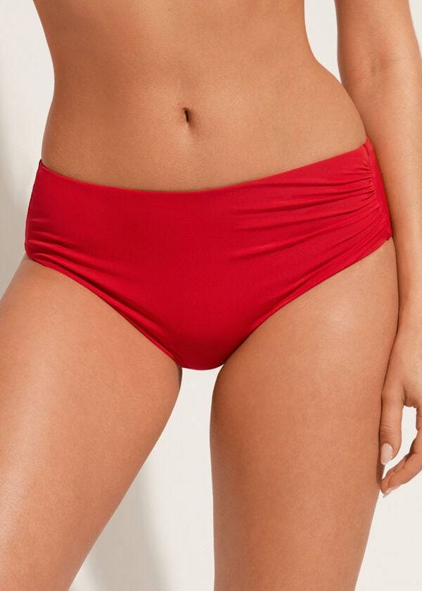 Abajo De Bikini Calzedonia High Cintura Indonesia Eco Mujer Burdeos | CL1434UT