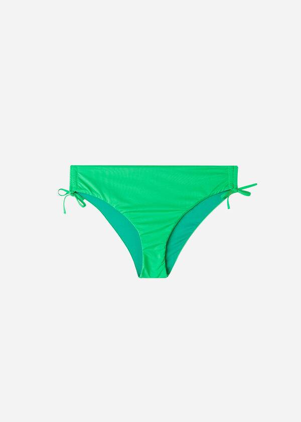 Abajo De Bikini Calzedonia High-Cintura Drawstring Indonesia Mujer Verde | CL1456EX
