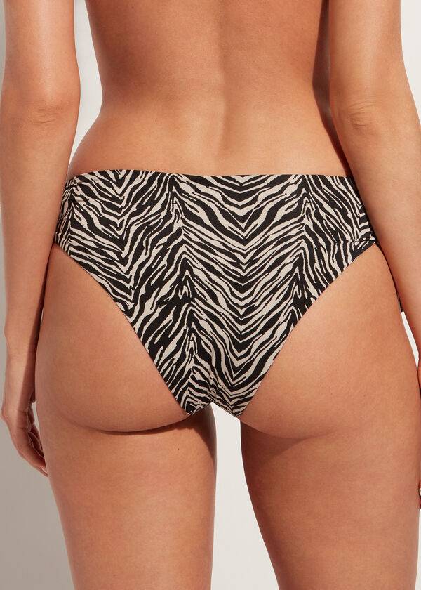 Abajo De Bikini Calzedonia High-Cintura Drawstring Nairobi Mujer Negras | CL1460UT