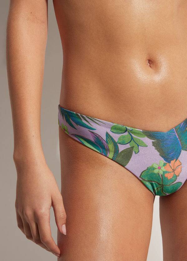 Abajo De Bikini Calzedonia High Cut Brazilian Brasilia Mujer Moradas | CL1384OR
