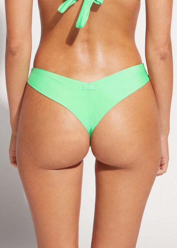 Abajo De Bikini Calzedonia High Cut Brazilian Indonesia Eco Mujer Verde Menta | CL1387SO
