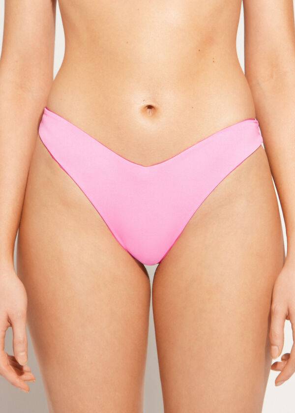 Abajo De Bikini Calzedonia High Cut Brazilian Indonesia Eco Mujer Rosas | CL1389FM