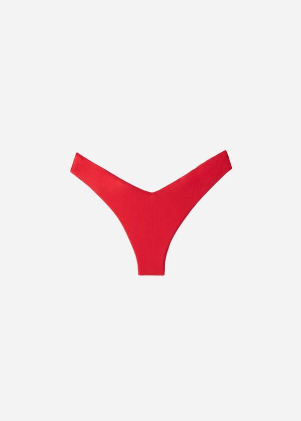 Abajo De Bikini Calzedonia High Cut Brazilian Indonesia Eco Mujer Rojas | CL1391HK