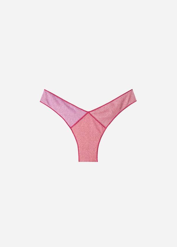 Abajo De Bikini Calzedonia High Cut Brazilian Lamé Lisbona Mujer Rosas | CL1392JJ