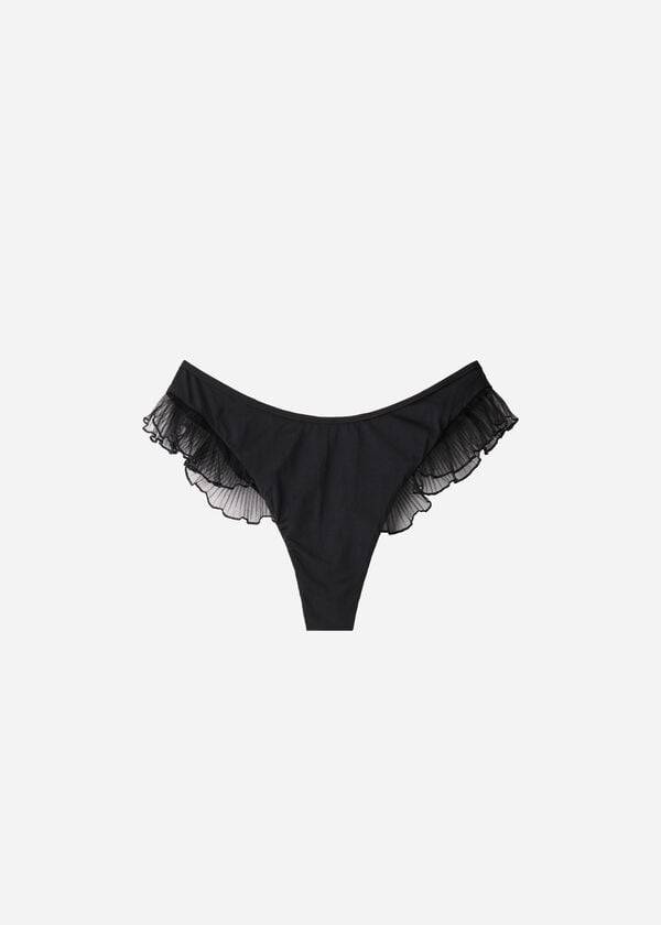Abajo De Bikini Calzedonia High Cut Brazilian Singapore Mujer Negras | CL1393KI